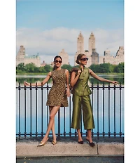 Mestiza New York Loverde Leopard Print Crew Neck Sleeveless Mini Dress