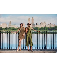 Mestiza New York Loverde Leopard Print Crew Neck Sleeveless Mini Dress