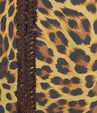 Mestiza New York Mallory Leopard Print Grosgrain Trim Mini Skirt