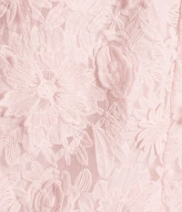 Mestiza New York Manila 3D Floral Lace Square Scalloped Neckline Sleeveless Midi Dress