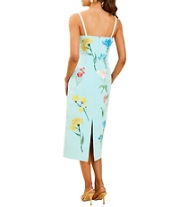Mestiza New York Pacifica Floral Embroidered Scoop Neck Sleeveless Midi Dress