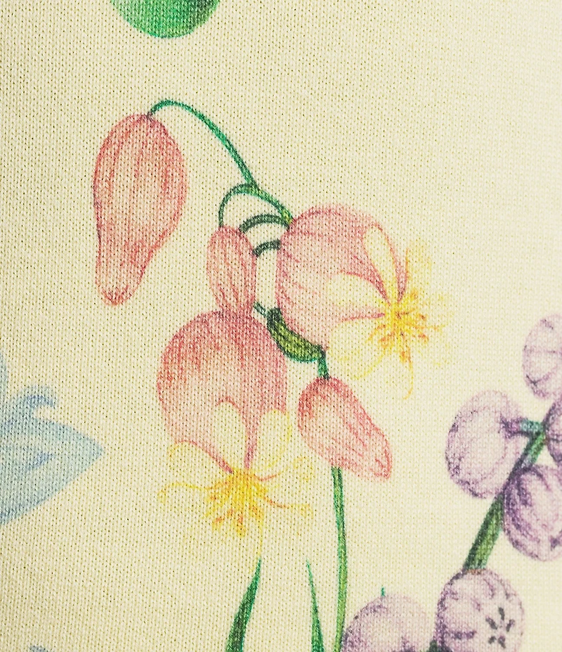 Mestiza New York Phoebe Floral Print Crew Neck Long Ribbed Sleeve Sweater