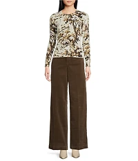 Mestiza New York Phoebe Toile Print Knit Crew Neck Long Sleeve Sweater