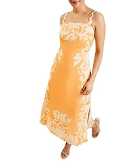 Mestiza New York Sammy Embroidered Square Neck Sleeveless Midi Dress
