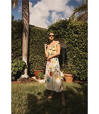 Mestiza New York Sugarcane Slip Floral Midi Dress