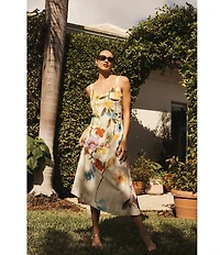 Mestiza New York Sugarcane Slip Floral Midi Dress