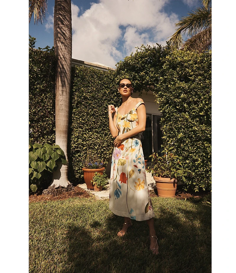 Mestiza New York Sugarcane Slip Floral Midi Dress