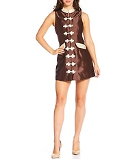 Mestiza New York Tamara Mandarin Collar Neck Sleeveless Mini Dress