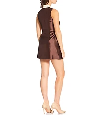 Mestiza New York Tamara Mandarin Collar Neck Sleeveless Mini Dress