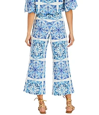 Mestiza New York Taylor Printed Flat Front Side Leg Coordinating Cropped Pants