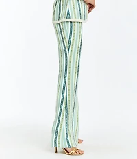 Mestiza New York Theo Catena Stripe Print Full Length Bell Bottom Pants