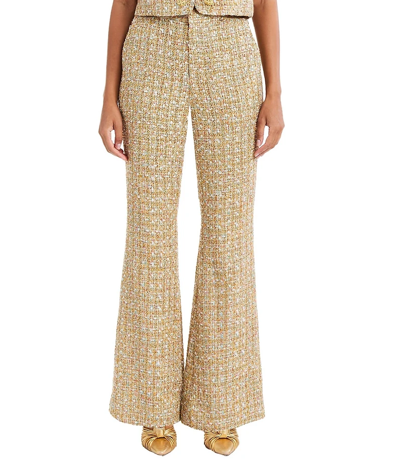 Mestiza New York Theo Coordinating Sparkle Tweed Bell Bottom Pants