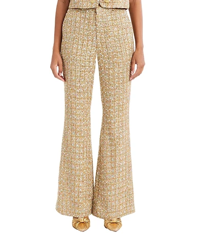 Mestiza New York Theo Coordinating Sparkle Tweed Bell Bottom Pants