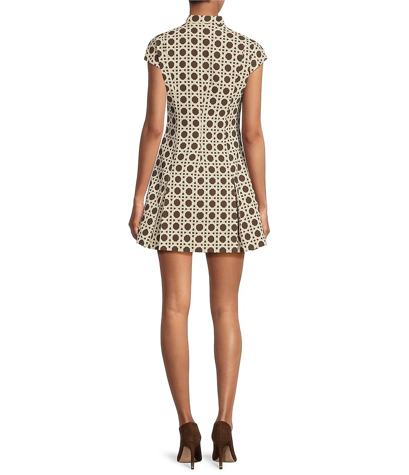 Mestiza New York Tianna Split Collar V-Neck Cap Sleeve A-Line Mini Dress