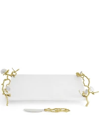 Michael Aram Butterfly Ginkgo Gold Collection Cheese Board with Spreader