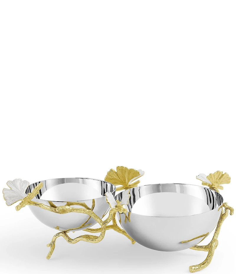 Michael Aram Butterfly Ginkgo Gold Collection Double Dish