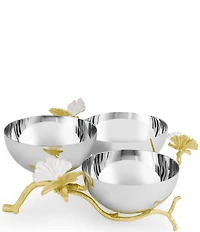 Butterfly Ginkgo Gold Triple Bowl