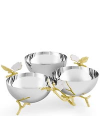 Butterfly Ginkgo Gold Triple Bowl