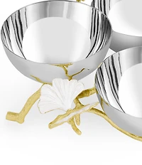 Butterfly Ginkgo Gold Triple Bowl