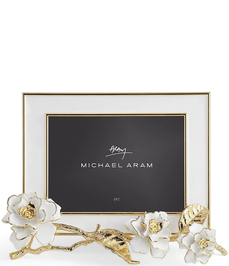 Michael Aram Gardenia Collection Enameled White Frame - 5 x 7#double;