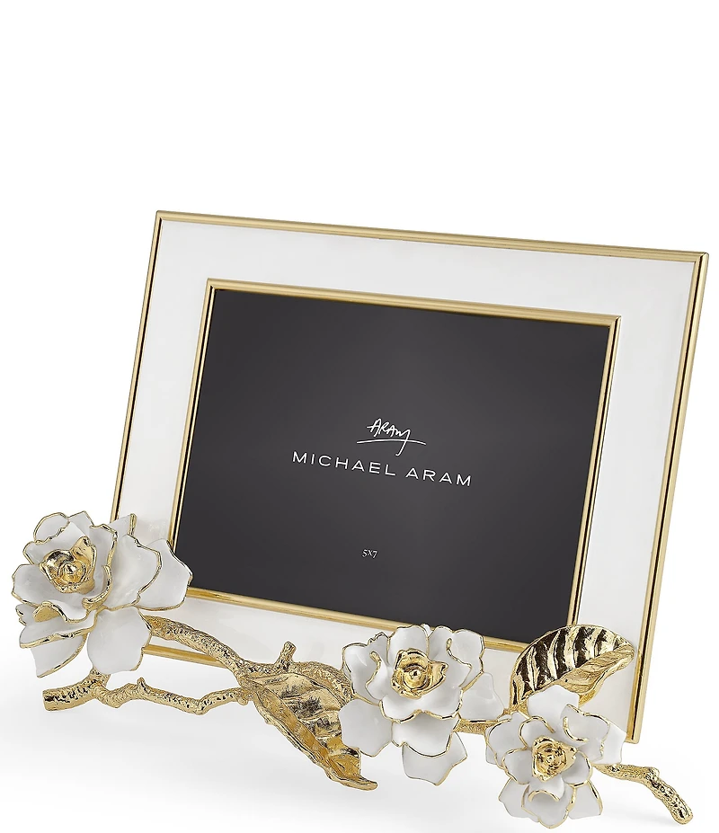 Michael Aram Gardenia Collection Enameled White Frame - 5 x 7#double;