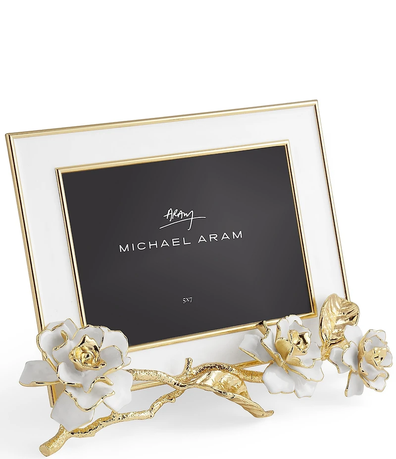 Michael Aram Gardenia Collection Enameled White Frame - 5 x 7#double;