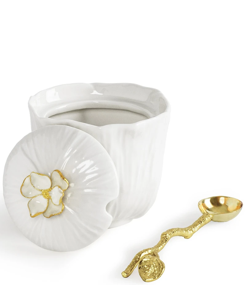 Michael Aram Gardenia Collection Sugar Pot with Spoon