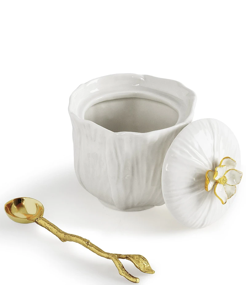 Michael Aram Gardenia Collection Sugar Pot with Spoon
