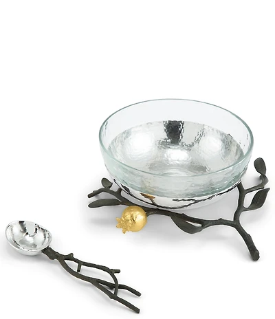 Michael Aram Pomegranate Collection Glass Bowl with Spoon