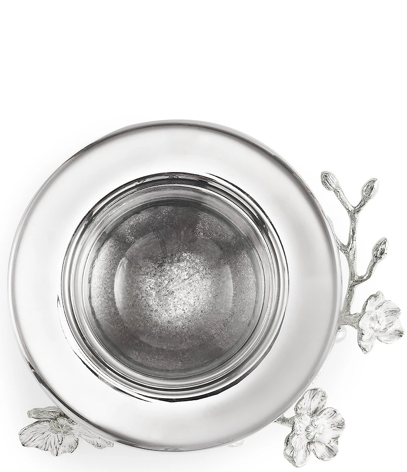 Michael Aram Silver Orchid Collection Caviar Dish With Spoon
