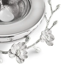 Michael Aram Silver Orchid Collection Caviar Dish With Spoon