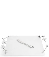Michael Aram Silver Orchid Collection Cheese Board with Knife