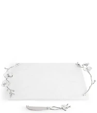 Michael Aram Silver Orchid Collection Cheese Board with Knife