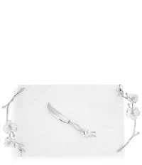 Michael Aram Silver Orchid Collection Cheese Board with Knife