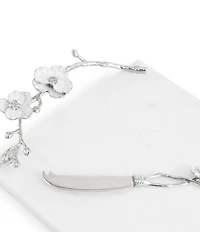Michael Aram Silver Orchid Collection Cheese Board with Knife