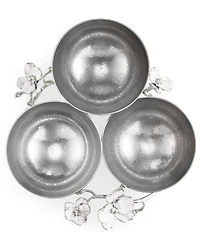 Michael Aram Silver Orchid Collection Triple Bowl