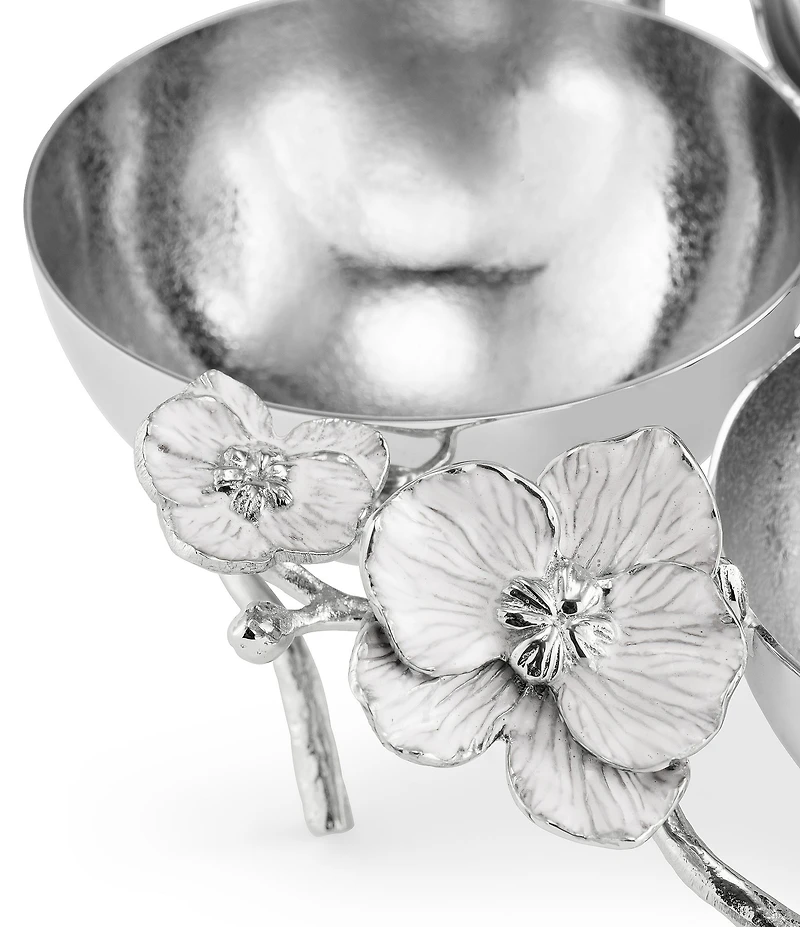 Michael Aram Silver Orchid Collection Triple Bowl