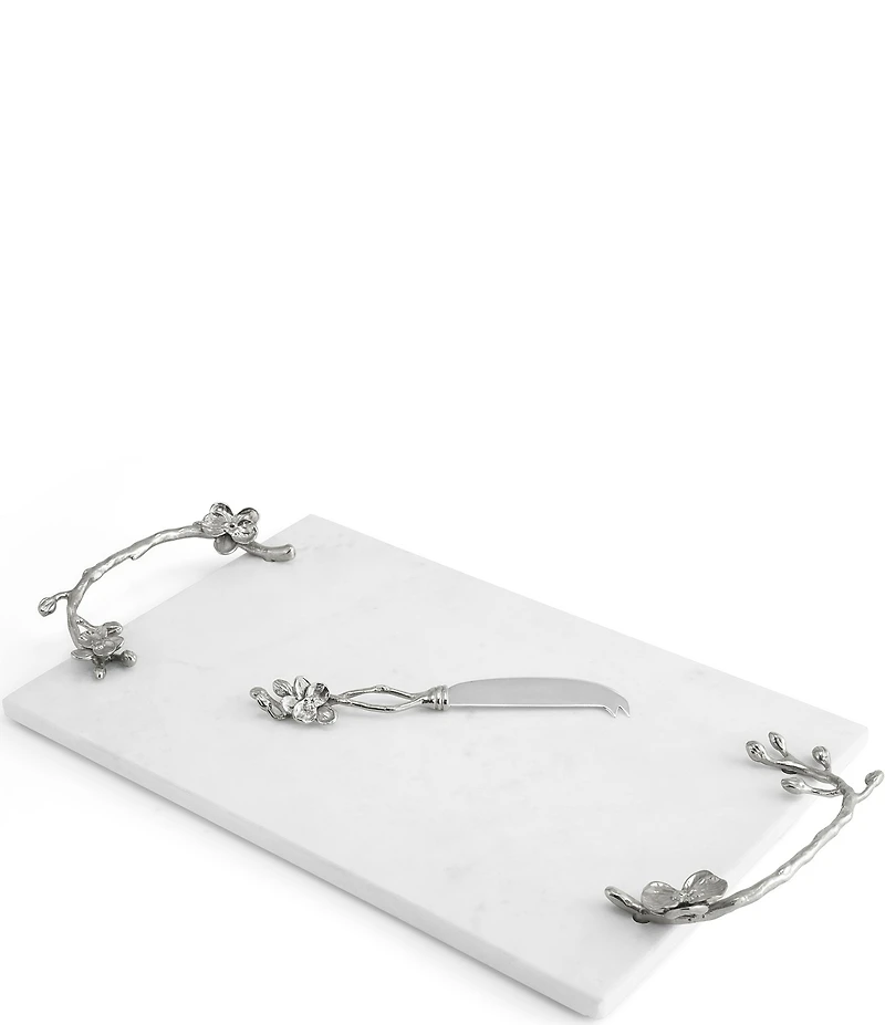 Michael Aram White Orchid Collection Cheese Board with Knife