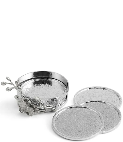 Michael Aram White Orchid Collection Drink Coaster Set