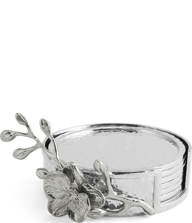 Michael Aram White Orchid Collection Drink Coaster Set