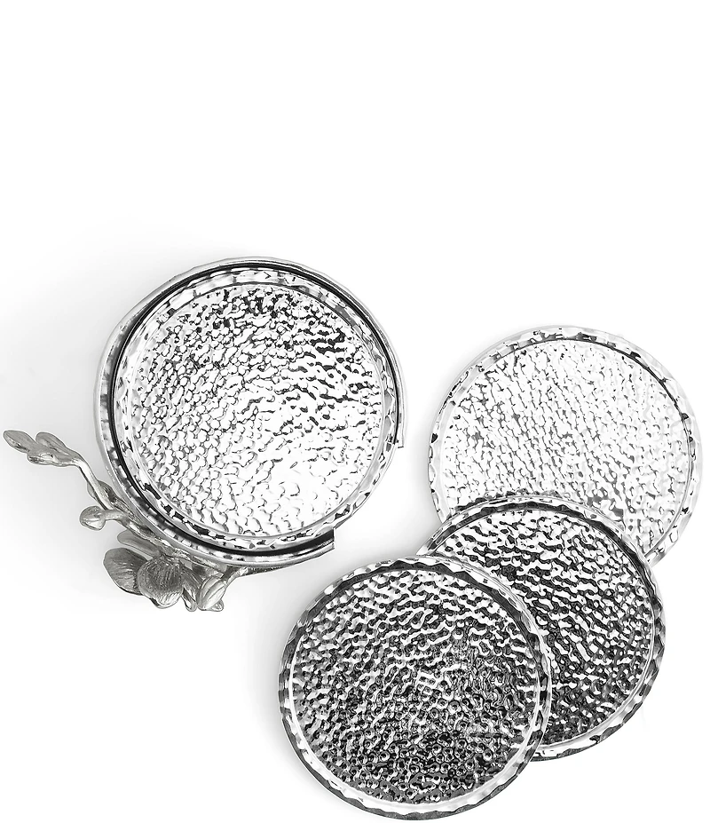Michael Aram White Orchid Collection Drink Coaster Set