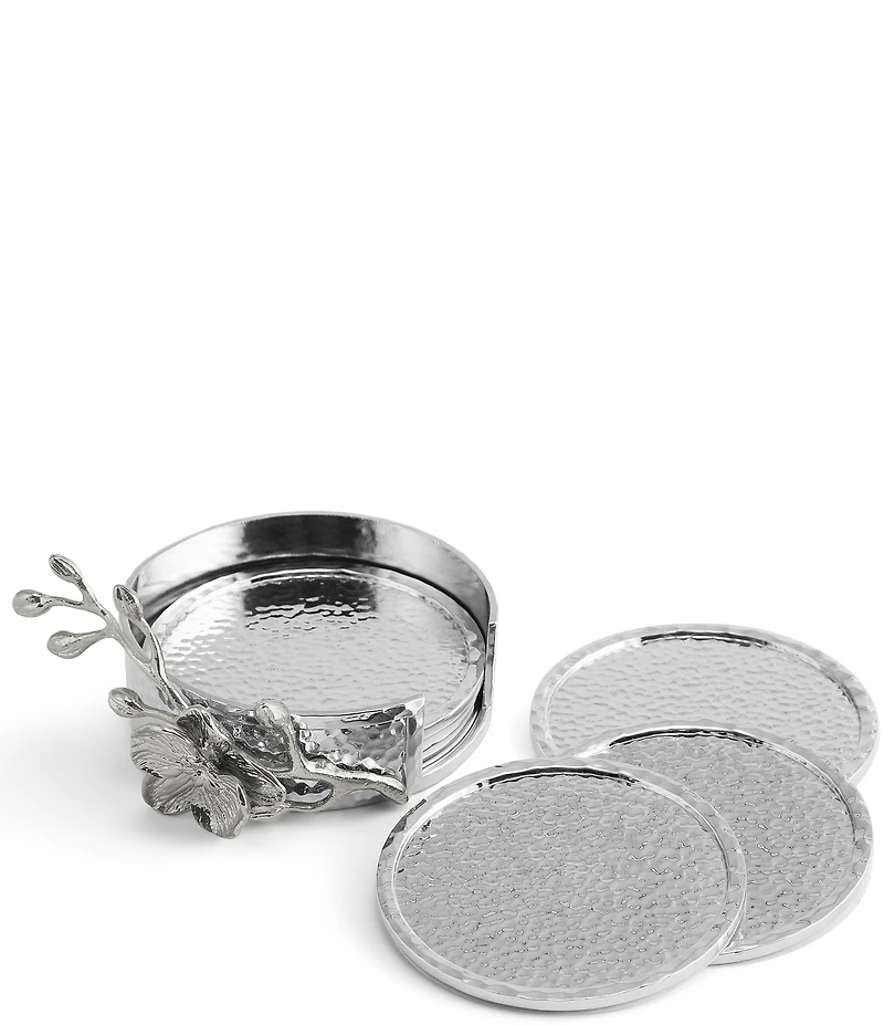 Michael Aram White Orchid Collection Drink Coaster Set