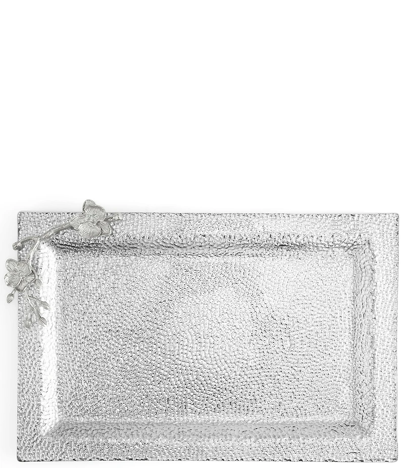 Michael Aram White Orchid Collection Glass Tray