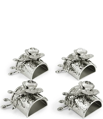 Michael Aram White Orchid Collection Sculpted Napkin Rings, Set of 4