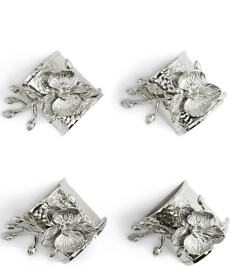 Michael Aram White Orchid Collection Sculpted Napkin Rings, Set of 4