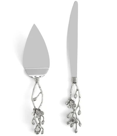 Michael Aram White Orchid Collection Sculpted Wedding Cake Knife & Server Set