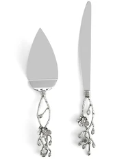 Michael Aram White Orchid Collection Sculpted Wedding Cake Knife & Server Set