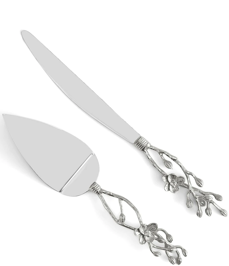 Michael Aram White Orchid Collection Sculpted Wedding Cake Knife & Server Set