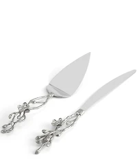 Michael Aram White Orchid Collection Sculpted Wedding Cake Knife & Server Set