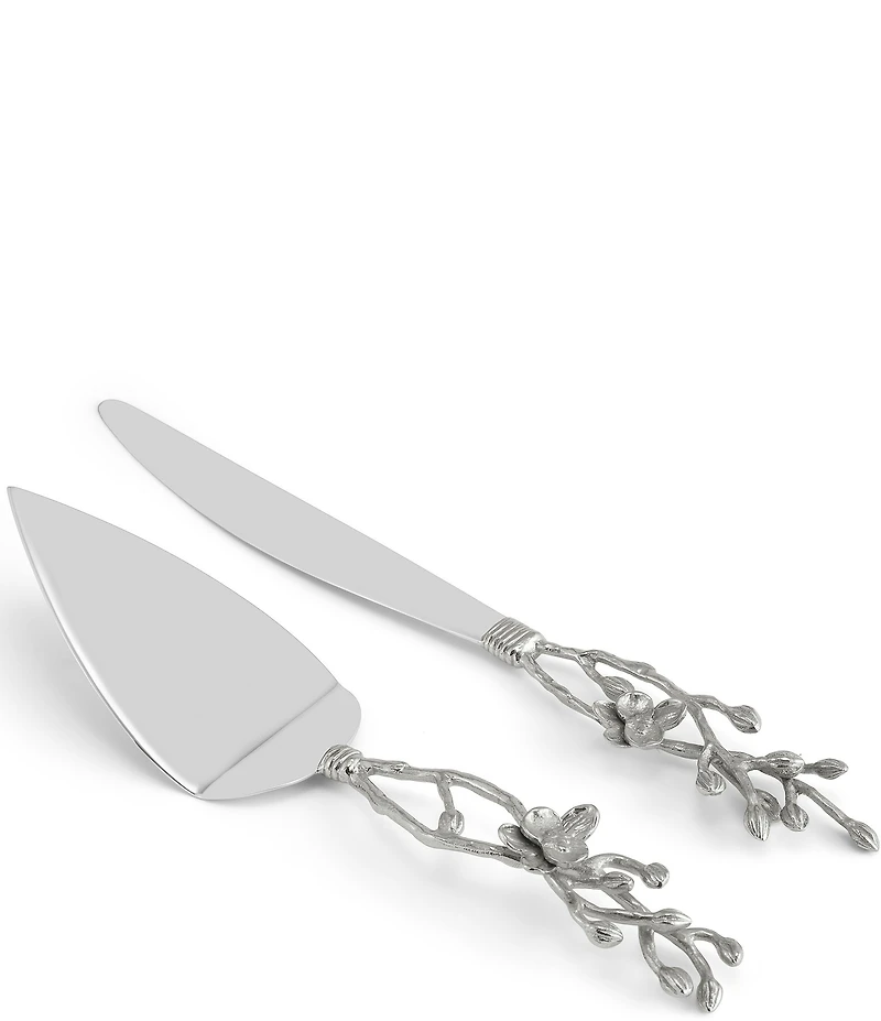 Michael Aram White Orchid Collection Sculpted Wedding Cake Knife & Server Set